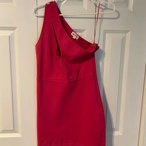 Nava Asymmetrical Mini Dress in Hot Pink - Superdown brand from revolve
